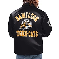 Men's Starter Black Hamilton Tiger-Cats Option Route Full-Snap Coaches Jacket