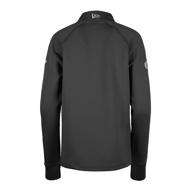 Haut 5th & Ocean by New Era pour femme Noir Hamilton Tiger-Cats Sideline Piper Performance Raglan Quarter-Zip Top
