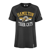 Women's New Era Black Hamilton Tiger-Cats Sideline Circuit Raglan Performance T-Shirt