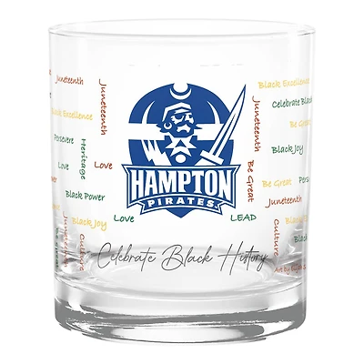 Hampton Pirates 14oz. Black History Month Rocks Glass