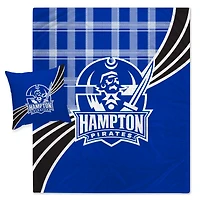 Hampton Pirates Plaid Wave Ensemble de couverture légère et oreiller