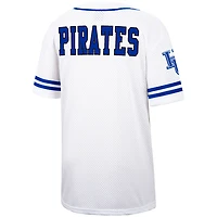 Men's Colosseum White Hampton Pirates Free Spirited Mesh Button-Up Baseball Jersey