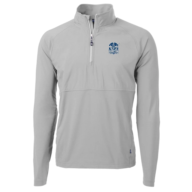 Pull-over hybride recyclé à fermeture éclair quart de tour pour homme Cutter & Buck Silver Hampton Pirates Adapt Eco Knit
