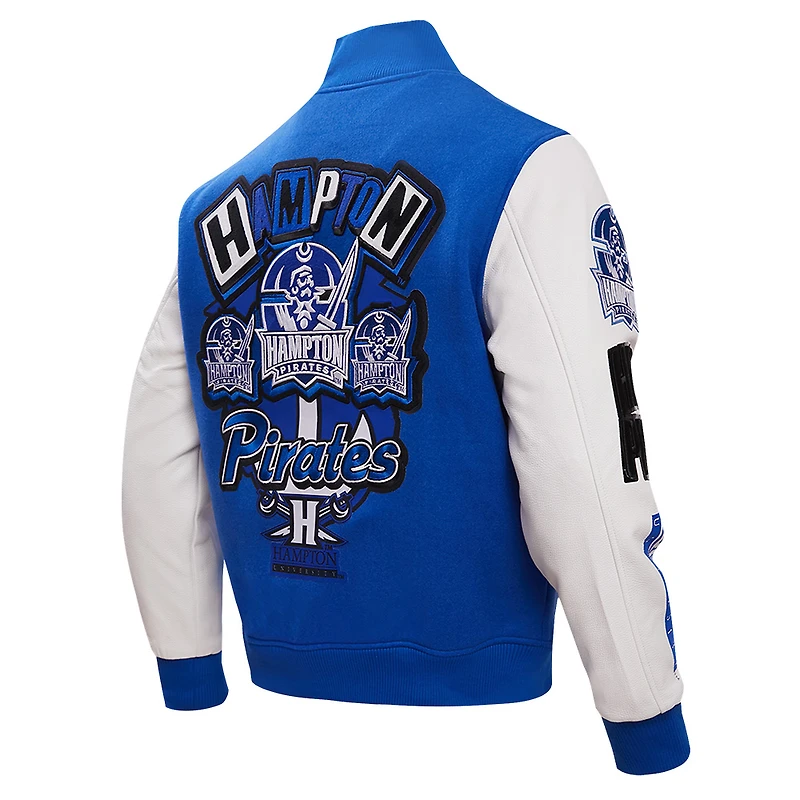 Veste universitaire à bouton-pression Pro Standard Royal Hampton Pirates Homecoming pour hommes