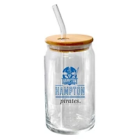 The Memory Company Pirates de Hampton 16oz. Verre à bière Classic Crew avec couvercle en bambou