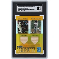 Hank Aaron & Barry Bonds 2003 Topps Tribute Contemporary Gold Dual Bat Relic #BA-600 #1/1 SGC Authenticated 8 Card