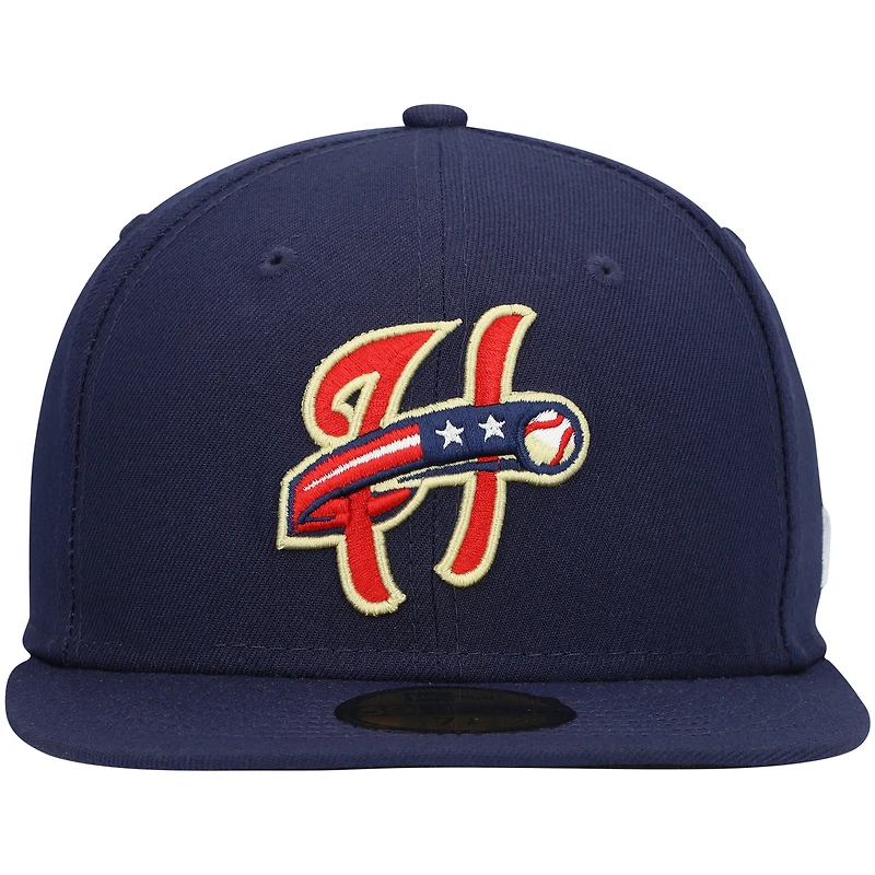 Casquette ajustée 59FIFTY Road Collection authentique des Sénateurs de Harrisburg pour homme New Era bleu marine