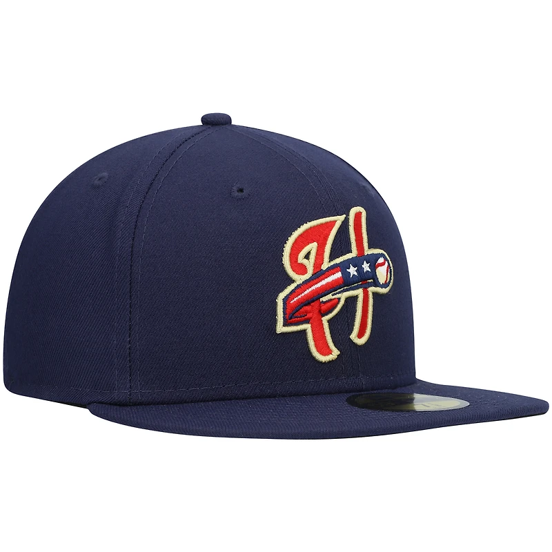 Men's New Era Navy Harrisburg Senators Authentic Collection Road 59FIFTY Fitted Hat