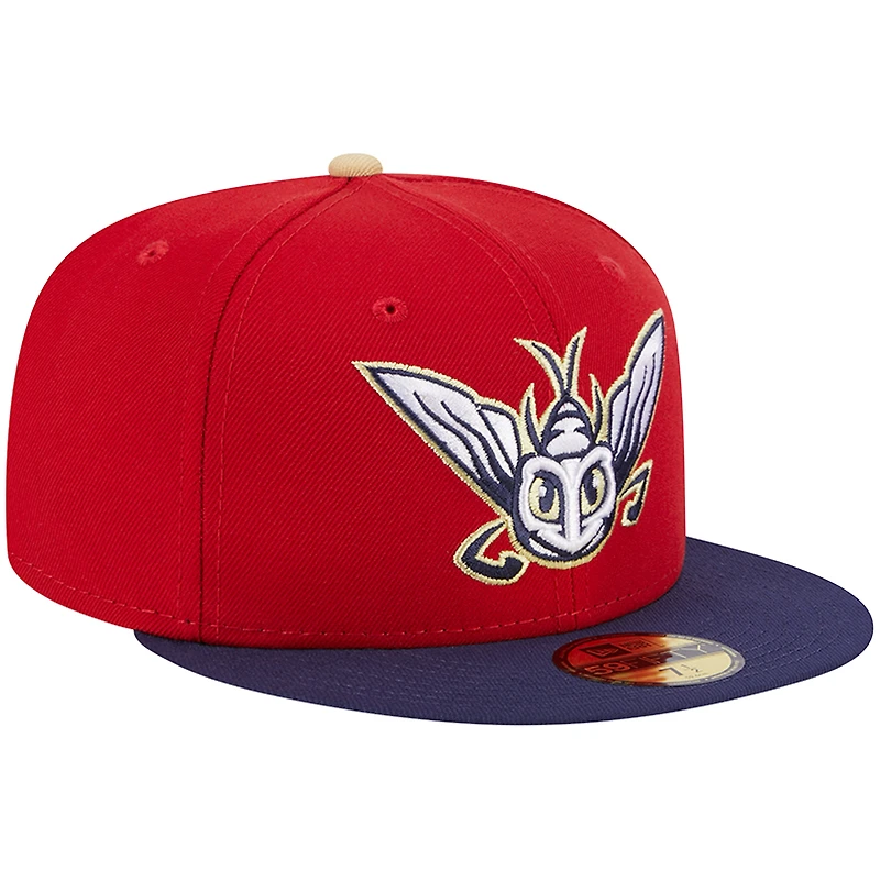Men's New Era Red Harrisburg Senators Theme Nights Mayflies  59FIFTY Fitted Hat