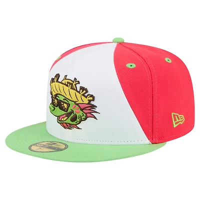Casquette ajustée New Era pour hommes, blanc/vert clair, Harrisburg Senators Copa de la Diversión 59FIFTY