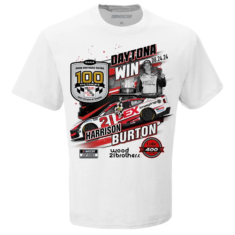 T-shirt à damier pour homme Harrison Burton 2024 Coke Zero Sugar 400 Race Winner