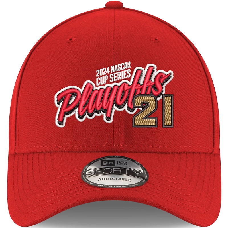Men's New Era Scarlet Harrison Burton 2024 NASCAR Cup Series Playoffs 9FORTY Adjustable Hat