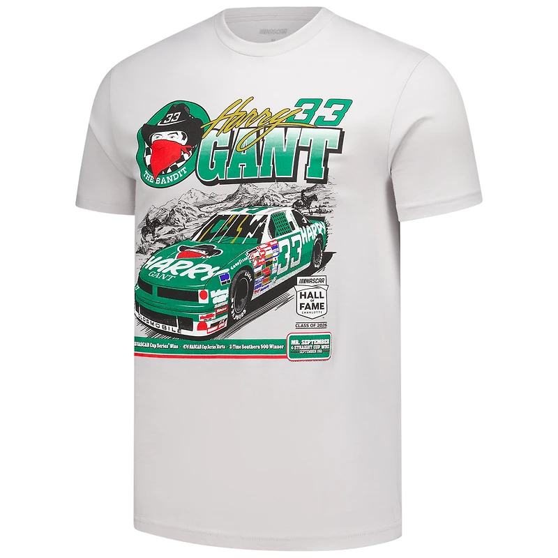 Men's Checkered Flag Sports White Harry Gant Hall of Fame Inductee T-Shirt