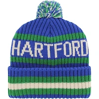 Men's '47  Blue Hartford Whalers Bering Cuffed Knit Hat with Pom