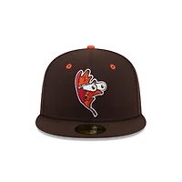 Casquette ajustée 59FIFTY marron Hartford Yard Goats Theme Nights de New Era pour homme
