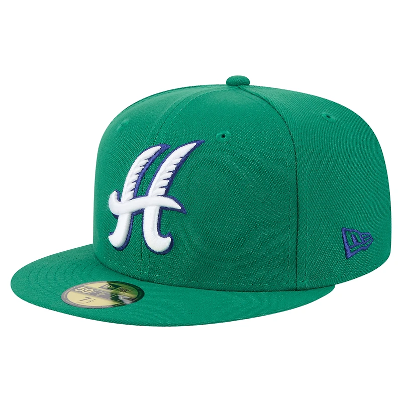 Casquette ajustée 59FIFTY Hartford Yard Goats Authentic Collection pour homme de New Era, verte