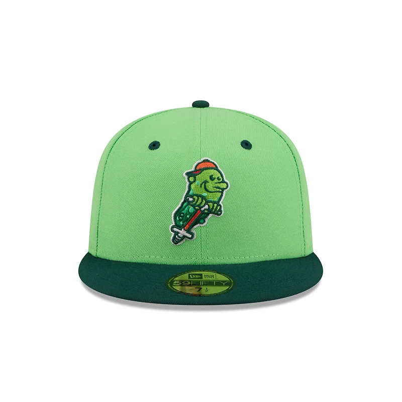 Casquette ajustée 59FIFTY verte Hartford Yard Goats Theme Nights de New Era pour homme