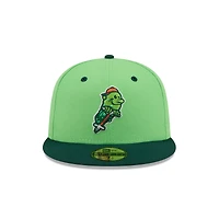 Casquette ajustée 59FIFTY verte Hartford Yard Goats Theme Nights de New Era pour homme