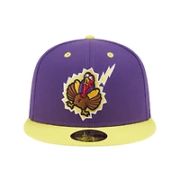 Casquette ajustée 59FIFTY pour homme New Era violette Hartford Yard Goats Theme Nights
