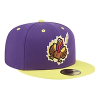Casquette ajustée 59FIFTY pour homme New Era violette Hartford Yard Goats Theme Nights