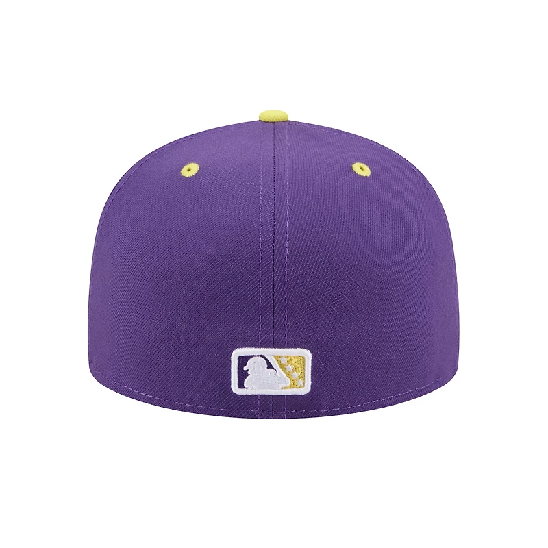 Casquette ajustée 59FIFTY pour homme New Era violette Hartford Yard Goats Theme Nights