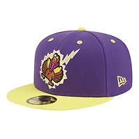 Casquette ajustée 59FIFTY pour homme New Era violette Hartford Yard Goats Theme Nights