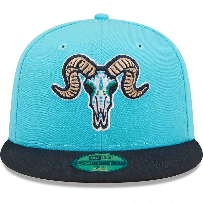 Men's New Era Aqua/Black Chivos De Hartford Copa La Diversion 59FIFTY Fitted Hat