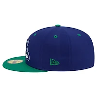 Casquette ajustée New Era 59FIFTY bleu foncé pour homme, édition spéciale soirées thématiques des Hartford Yard Goats (ligue mineure).