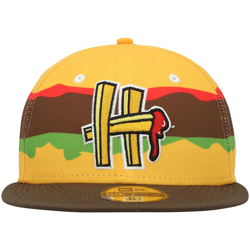 Casquette ajustée 59FIFTY Hartford Yard Goats pour homme New Era Gold
