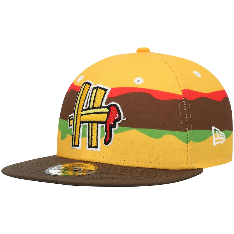 Casquette ajustée 59FIFTY Hartford Yard Goats pour homme New Era Gold