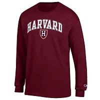 T-shirt à manches longues pour homme Champion Crimson Harvard Arch Over Logo