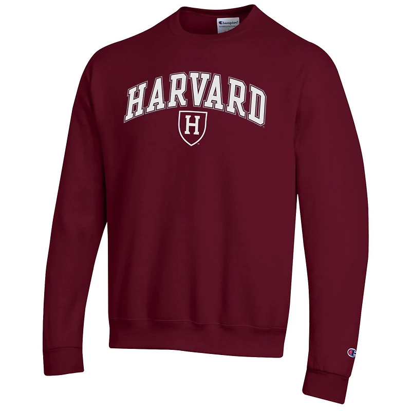 Men's Champion  Crimson Harvard Arch Over Logo Pullover Sweatshirt