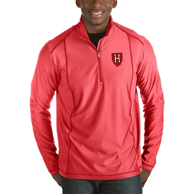 Men's Antigua Crimson Harvard Tempo 1/2-Zip Desert Dry Pullover Jacket