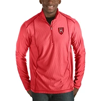Men's Antigua Crimson Harvard Tempo 1/2-Zip Desert Dry Pullover Jacket