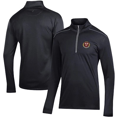 Pull zippé classique en jacquard noir Harvard Crimson pour homme
