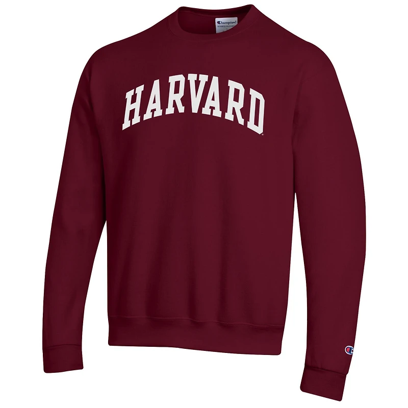 Men's Champion Crimson Harvard Basic Arch Fleece Pullover Sweatshirt
