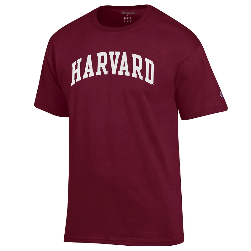 T-shirt basique Arch gris chiné Harvard Crimson pour homme Champion