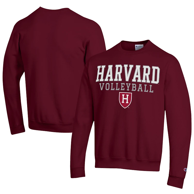 Sweat-shirt à capuche en coton bio Powerblend pour homme Champion Crimson Harvard avec logo superposé