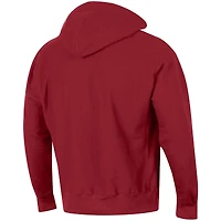 Men's Champion Crimson Harvard Team Arch Reverse Weave Pullover Hoodie
