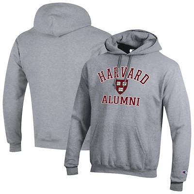 Sweat à capuche Champion Gray Harvard Crimson Alumni Arch pour homme