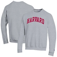 Sweat-shirt en polaire Champion Heather Grey Harvard Crimson Basic Arch pour homme