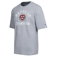 Men's Champion  Heather Gray Harvard Crimson Weathered Team T-Shirt
