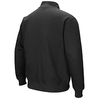 Men's Colosseum Black Harvard Crimson Tortugas Team Logo Quarter-Zip Jacket