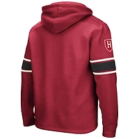 Men's Colosseum Crimson Harvard 2.0 Lace-Up Hoodie