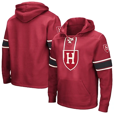 Men's Colosseum Crimson Harvard 2.0 Lace-Up Hoodie