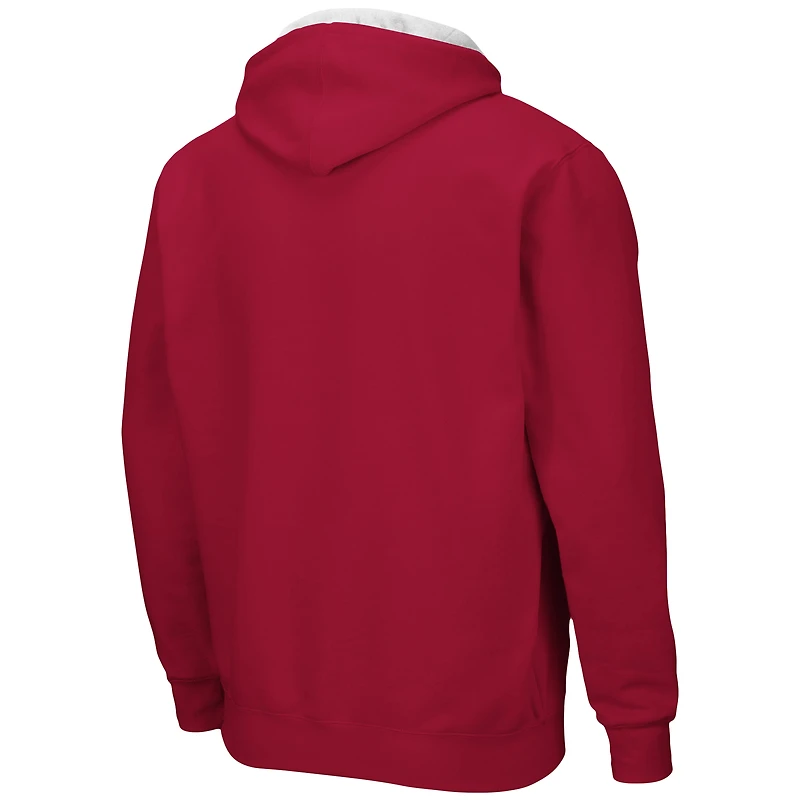 Men's Colosseum Crimson Harvard Arch & Logo 3.0 Full-Zip Hoodie