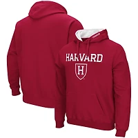 Men's Colosseum Crimson Harvard Arch and Logo Pullover Hoodie