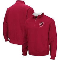 Men's Colosseum Crimson Harvard Tortugas Team Logo Quarter-Zip Jacket