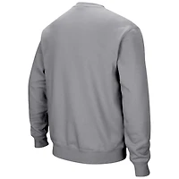 Men's Colosseum Gray Harvard Crimson Team Arch & Logo Tackle Twill Pullover Sweatshirt