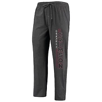 Ensemble de nuit pour homme Concepts Sport Heathered Charcoal/Crimson Harvard Crimson Meter Top et pantalon